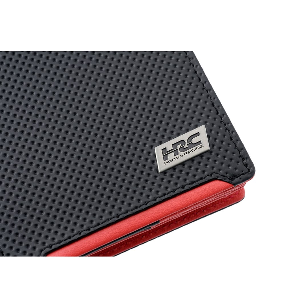 財布 メンズ 二つ折り ノイインテレッセ × HRC 二つ折り財布 ホンダレーシング 外BOX型小銭入れ BR -Black & Red- 革財布 Neu interesse Honda 本田技研工業株式会社 Honda Racing Corporation 3191 ブラック×レッド