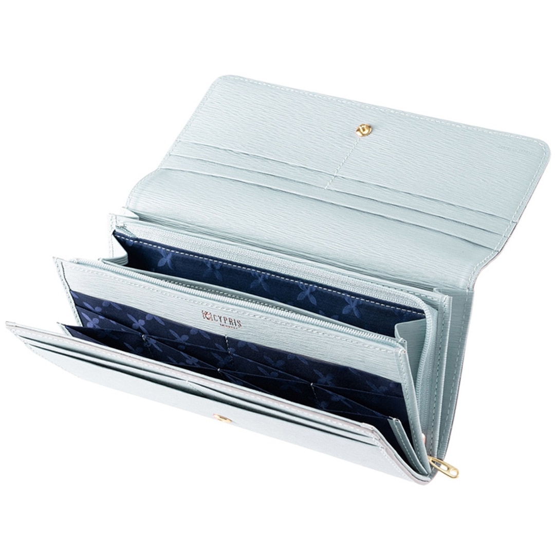 日本製 長財布 かぶせ レディース 傷つきにくいレザーを使用 キプリス ハニーセル ウィメンズ Cypris Women’s リサッカ 本革 日本製 おしゃれ かわいい 母の日 4987 ペールブルー