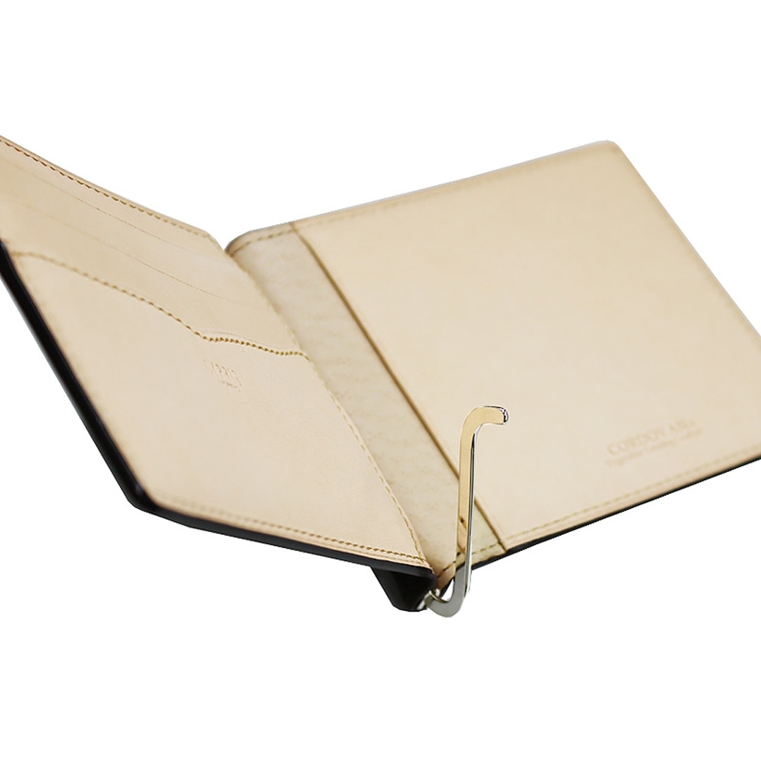 マネークリップ 財布 メンズ 希少革 コードバン 薄い 二つ折り財布 小銭入れなし キプリス CYPRIS 札ばさみ ベジタブルタンニンレザー 本革 父の日 ギフト 誕生日 プレゼント 5613 ブラック