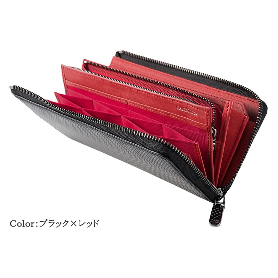 財布 メンズ 長財布 L字ファスナー ハニーセル シャッテン 2.0 カーボンレザー ノイインテレッセ Neu interesse 革 レザー 牛革 父の日 ギフト 誕生日 プレゼント 0700 ブラック×ブラック