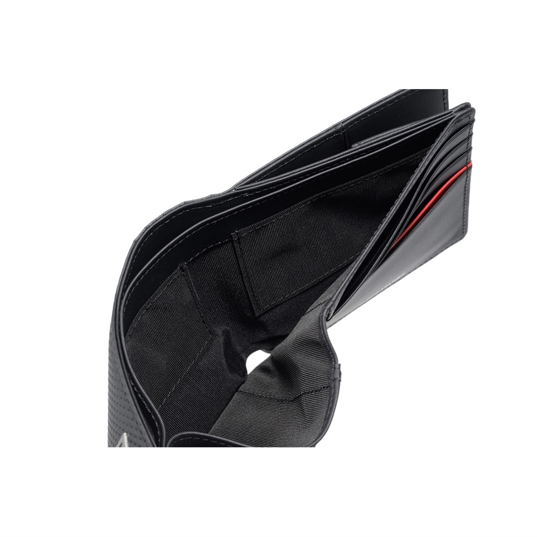 財布 メンズ 二つ折り ノイインテレッセ × HRC 二つ折り財布 ホンダレーシング 外BOX型小銭入れ BR -Black & Red- 革財布 Neu interesse Honda 本田技研工業株式会社 Honda Racing Corporation 3191 ブラック×ブラック