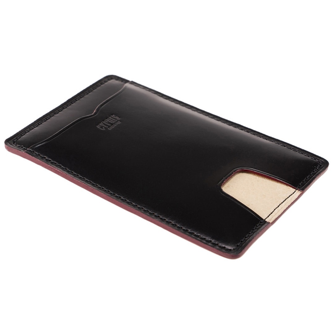 希少革 日本製 パス入れ メンズ パスケース 小銭入れ付き 定期入れ 単パス 単パスケース 本革 CYPRIS キプリス レーデルオガワ オイルシェルコードバン & ヴァケッタレザー 父の日 ギフト 誕生日 プレゼント 5465 ブラック