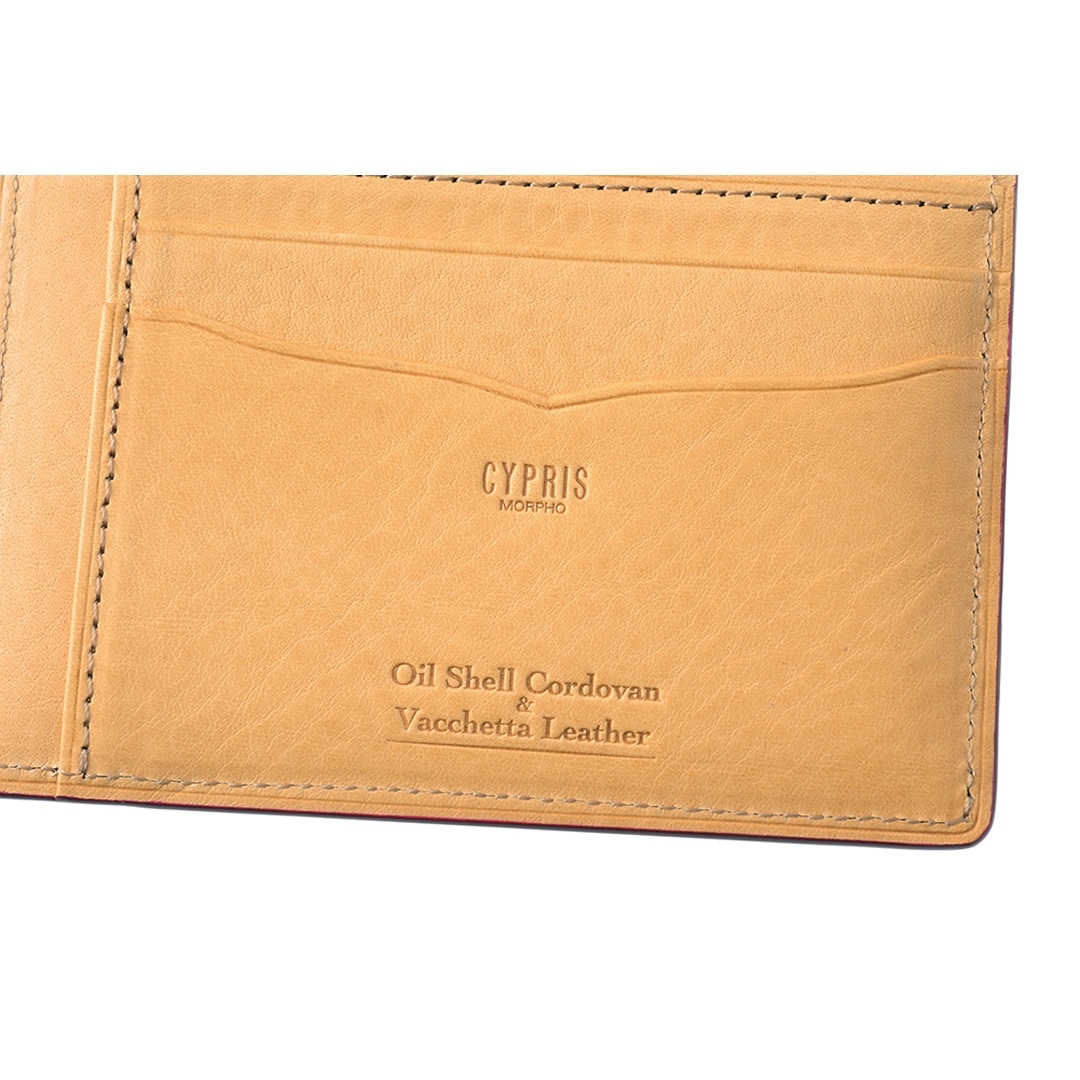 希少革 日本製 パスケース 二つ折り メンズ コードバン パス入れ 2面 定期入れ 本革 CYPRIS キプリス レーデルオガワ オイルシェルコードバン & ヴァケッタレザー 父の日 ギフト 誕生日 プレゼント 5472 ブラック