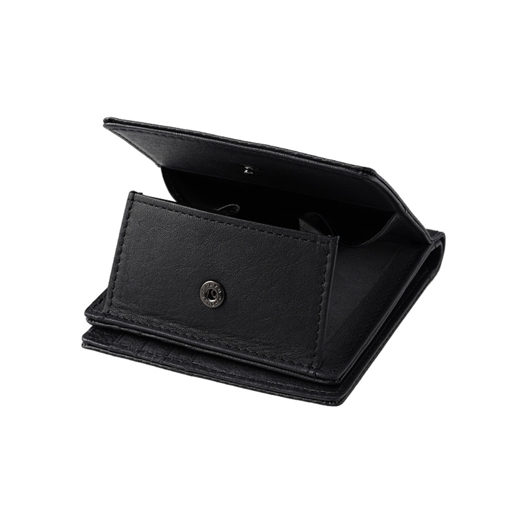 財布 メンズ 二つ折り 二つ折り財布 外BOX小銭入れ付き シャッテン 2.0 カーボンレザー ノイインテレッセ Neu interesse 革 レザー 牛革 父の日 ギフト 誕生日 プレゼント 0704 ブラック×ブラック