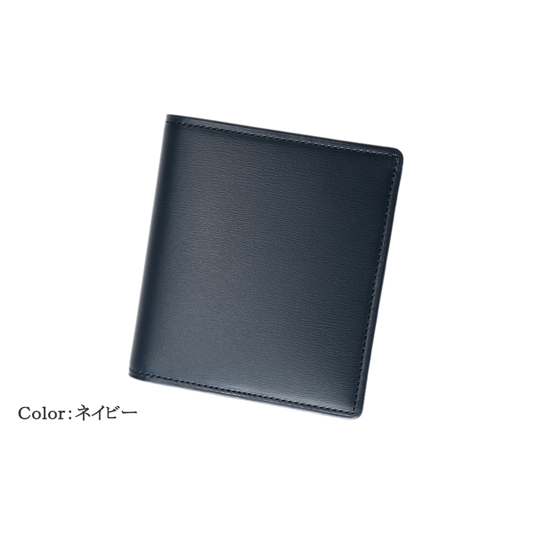 日本製 コンパクト 財布 メンズ 二つ折り財布 キズやシワが目立ちにくい 小銭入れあり CYPRIS キプリス ボックスカーフ 本革 財布 父の日 プレゼント 4414 ブラック