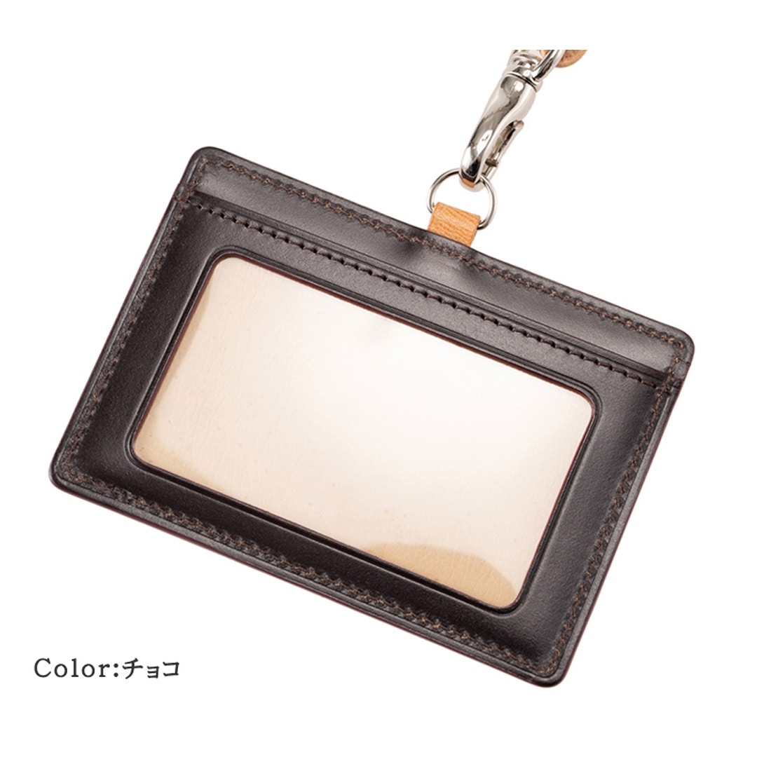 希少革 日本製 IDカードケース メンズ コードバン IDカードホルダー ネックストラップ付き 本革 CYPRIS キプリス レーデルオガワ オイルシェルコードバン & ヴァケッタレザー 父の日 ギフト 5466 ブラック