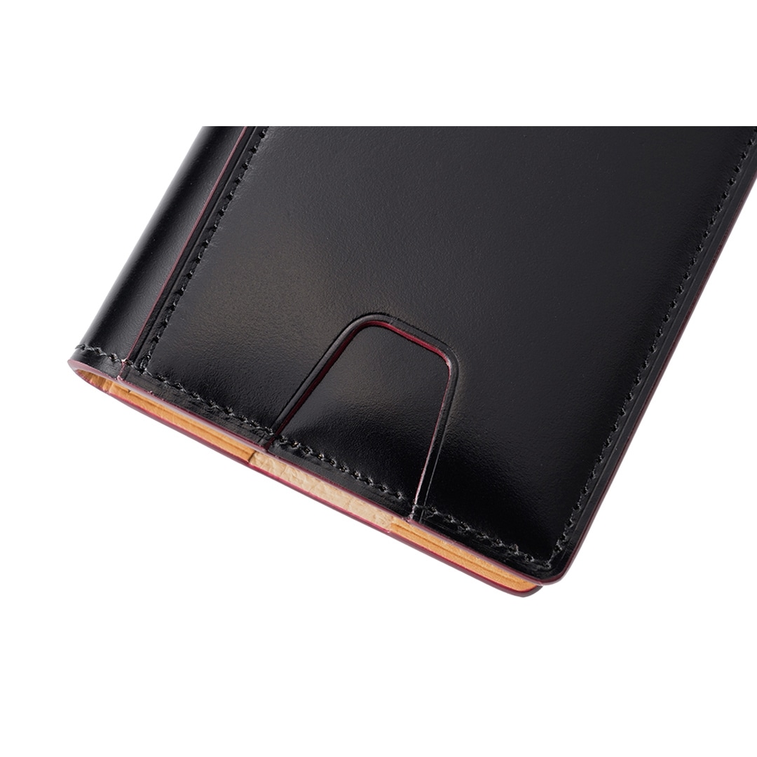 希少革 日本製 パスケース 二つ折り メンズ コードバン パス入れ 2面 定期入れ 本革 CYPRIS キプリス レーデルオガワ オイルシェルコードバン & ヴァケッタレザー 父の日 ギフト 誕生日 プレゼント 5472 ブラック