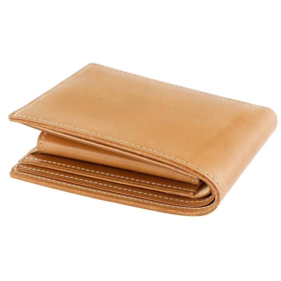 財布 メンズ 二つ折り 希少革 日本製 ナチュラル コードバン 二つ折り財布 小銭入れあり CYPRIS キプリス 本革 レーデルオガワ オイルシェル コードバン 父の日 ギフト 誕生日 プレゼント 5910 ナチュラル