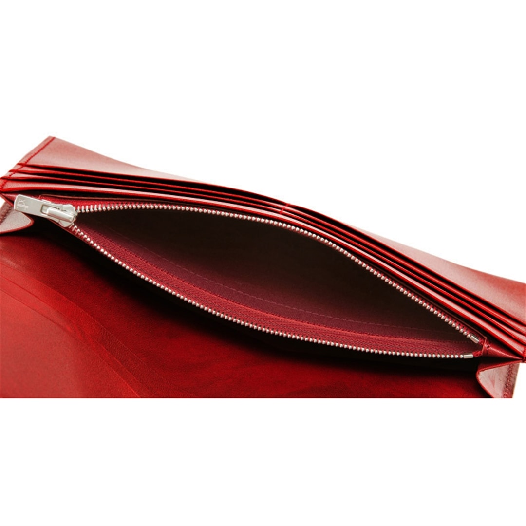 希少革 日本製 コードバン 長財布 小銭入れあり かぶせ蓋 メンズ CYPRIS キプリス 本革 レーデルオガワ オイルシェル コードバン & シラサギレザー 父の日 プレゼント 4127 ブラック×レッド