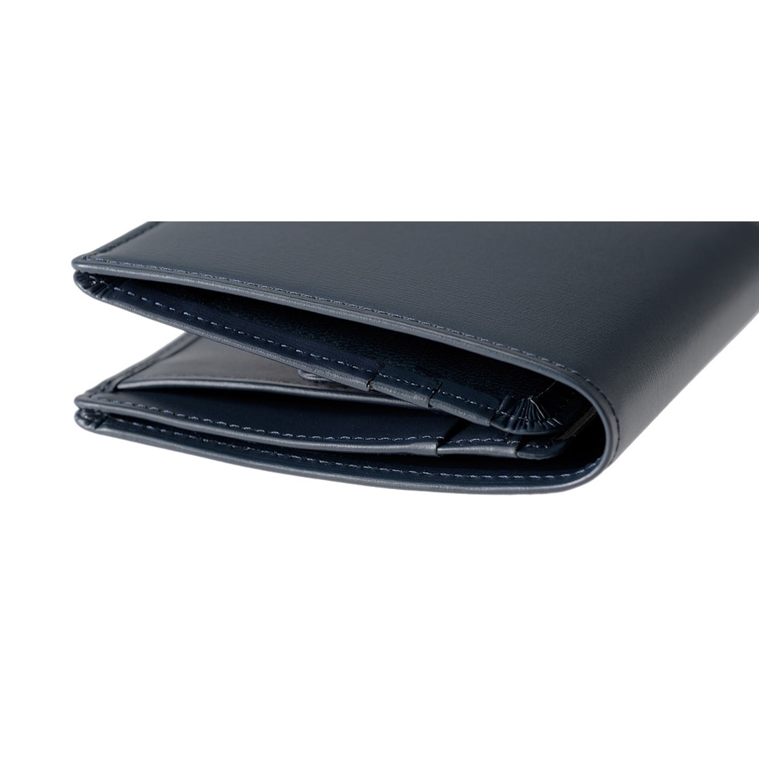 日本製 コンパクト 財布 メンズ 二つ折り財布 キズやシワが目立ちにくい 小銭入れあり CYPRIS キプリス ボックスカーフ 本革 財布 父の日 プレゼント 4414 ブラック