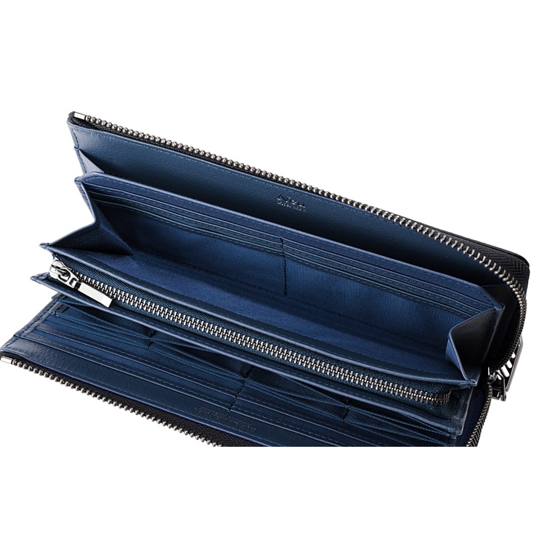 財布 メンズ 長財布 L字ファスナー ハニーセル シャッテン 2.0 カーボンレザー ノイインテレッセ Neu interesse 革 レザー 牛革 父の日 ギフト 誕生日 プレゼント 0700 ブラック×ブラック