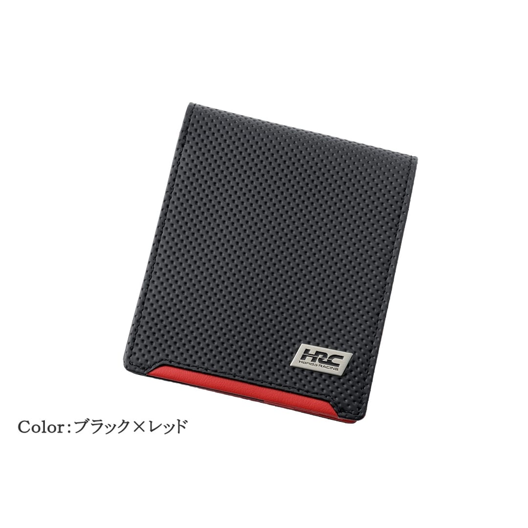 財布 メンズ 二つ折り ノイインテレッセ × HRC 二つ折り財布 ホンダレーシング 外BOX型小銭入れ BR -Black & Red- 革財布 Neu interesse Honda 本田技研工業株式会社 Honda Racing Corporation 3191 ブラック×ブラック
