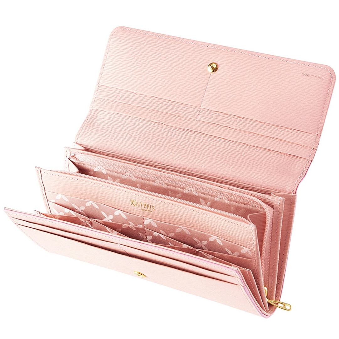 日本製 長財布 かぶせ レディース 傷つきにくいレザーを使用 キプリス ハニーセル ウィメンズ Cypris Women’s リサッカ 本革 日本製 おしゃれ かわいい 母の日 4987 ペールブルー