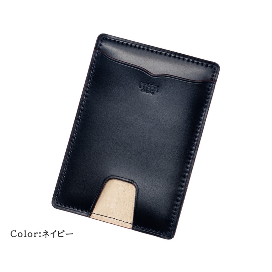 希少革 日本製 パス入れ メンズ パスケース 小銭入れ付き 定期入れ 単パス 単パスケース 本革 CYPRIS キプリス レーデルオガワ オイルシェルコードバン & ヴァケッタレザー 父の日 ギフト 誕生日 プレゼント 5465 ブラック