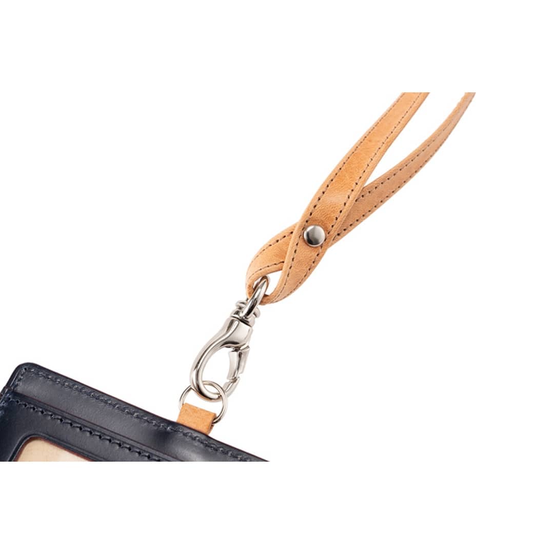 希少革 日本製 IDカードケース メンズ コードバン IDカードホルダー ネックストラップ付き 本革 CYPRIS キプリス レーデルオガワ オイルシェルコードバン & ヴァケッタレザー 父の日 ギフト 5466 ブラック