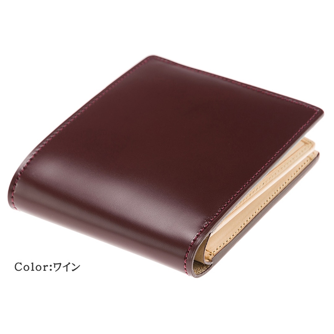 財布 メンズ 二つ折り財布 ベロ付き 希少革 日本製 コードバン 小銭入れ付き CYPRIS キプリス 本革 新喜皮革 ヌメ革 ベジタブルタンニンレザー 父の日 ギフト 誕生日 プレゼント 5627 ブラック