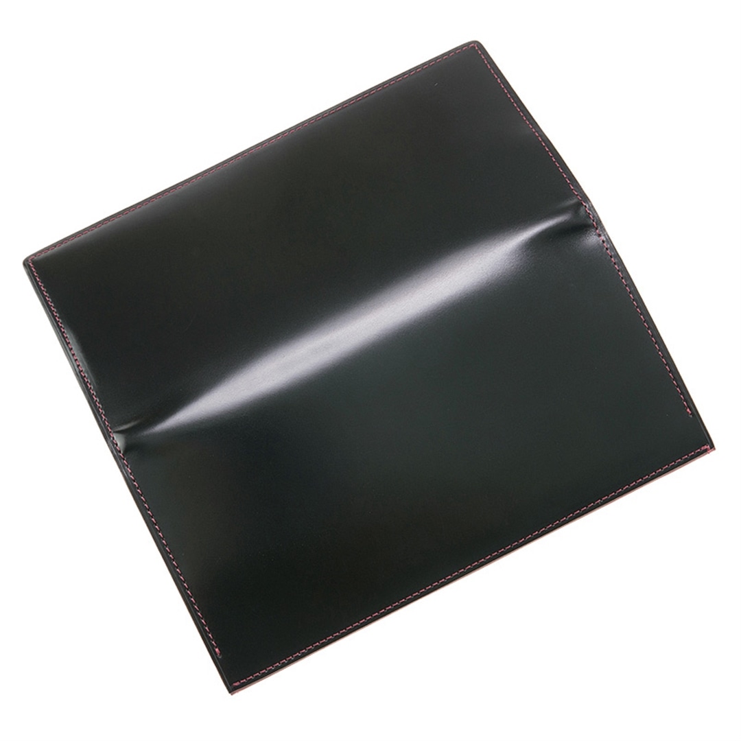 希少革 日本製 コードバン 長財布 小銭入れあり かぶせ蓋 メンズ CYPRIS キプリス 本革 レーデルオガワ オイルシェル コードバン & シラサギレザー 父の日 プレゼント 4127 ブラック×レッド