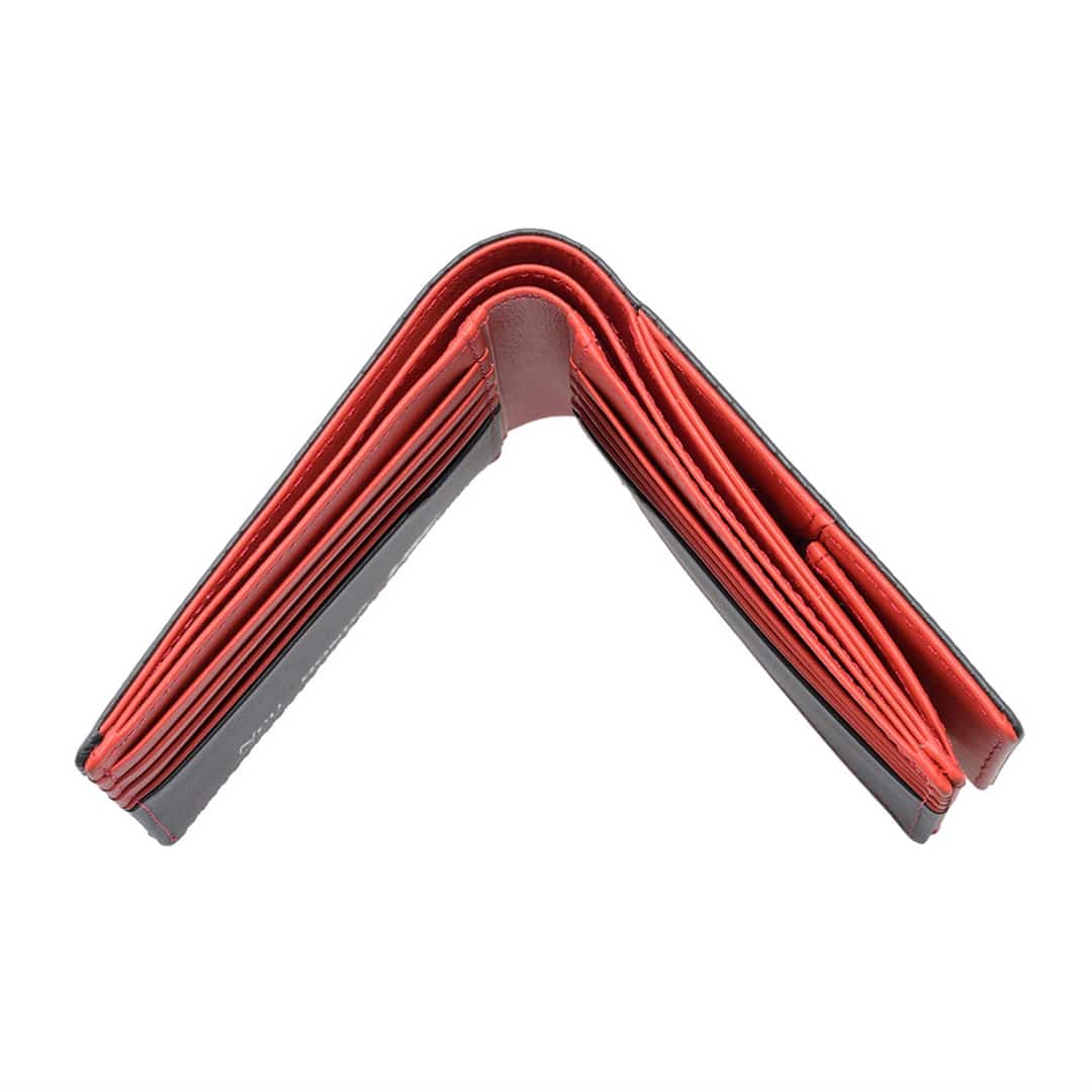 財布 メンズ 二つ折り ノイインテレッセ × HRC 二つ折り財布 ホンダレーシング 外BOX型小銭入れ BR -Black & Red- 革財布 Neu interesse Honda 本田技研工業株式会社 Honda Racing Corporation 3191 ブラック×ブラック