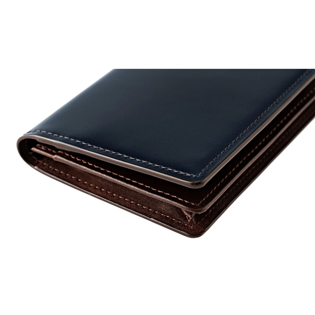 希少革 日本製 コードバン 名刺入れ メンズ カードケース CYPRIS キプリス 本革 レーデルオガワ オイルシェル コードバン & シラサギレザー 父の日 プレゼント 4123 ブラック×レッド