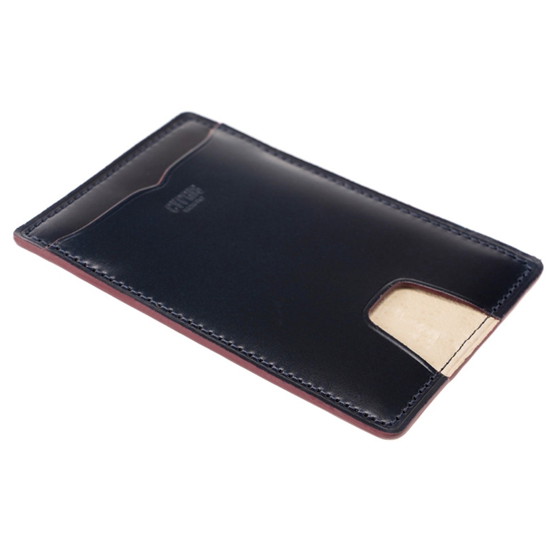 希少革 日本製 パス入れ メンズ パスケース 小銭入れ付き 定期入れ 単パス 単パスケース 本革 CYPRIS キプリス レーデルオガワ オイルシェルコードバン & ヴァケッタレザー 父の日 ギフト 誕生日 プレゼント 5465 ブラック