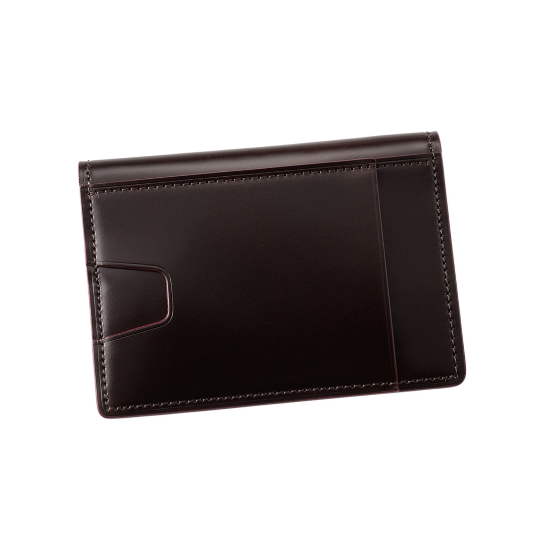 希少革 日本製 パスケース 二つ折り メンズ コードバン パス入れ 2面 定期入れ 本革 CYPRIS キプリス レーデルオガワ オイルシェルコードバン & ヴァケッタレザー 父の日 ギフト 誕生日 プレゼント 5472 ブラック