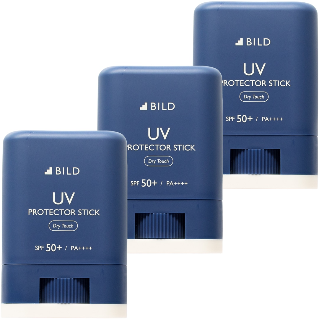 日焼け止め UVスティック 3本セット メンズ ウォータープルーフ ビルド 紫外線 UVカット UVケア 【02】BILD-04-UVstick-3set