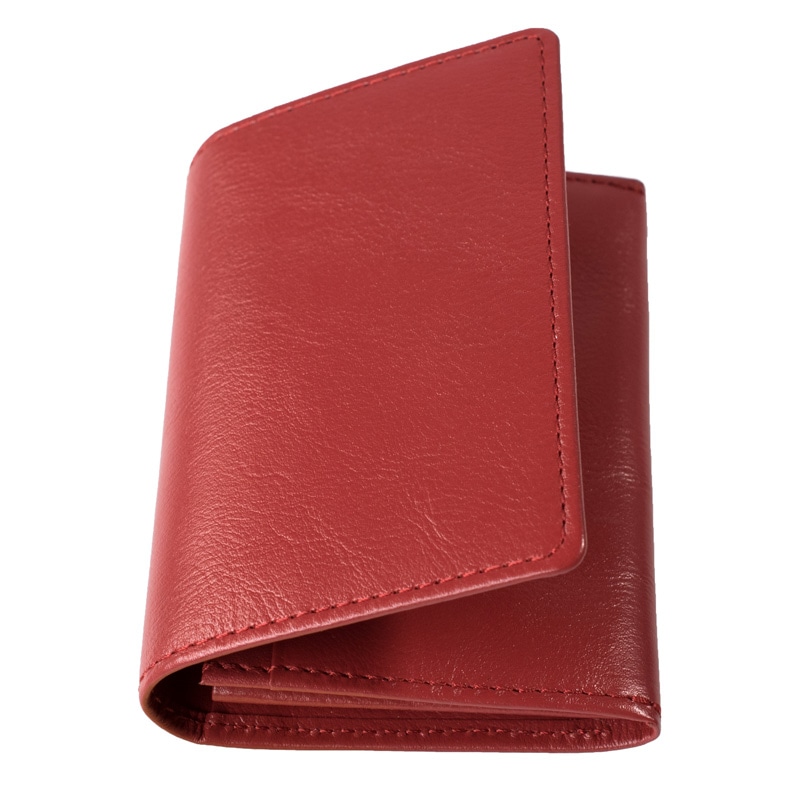 名刺入れ 本革 大容量 シンプル メンズ【14】レッド Tav-019-rd