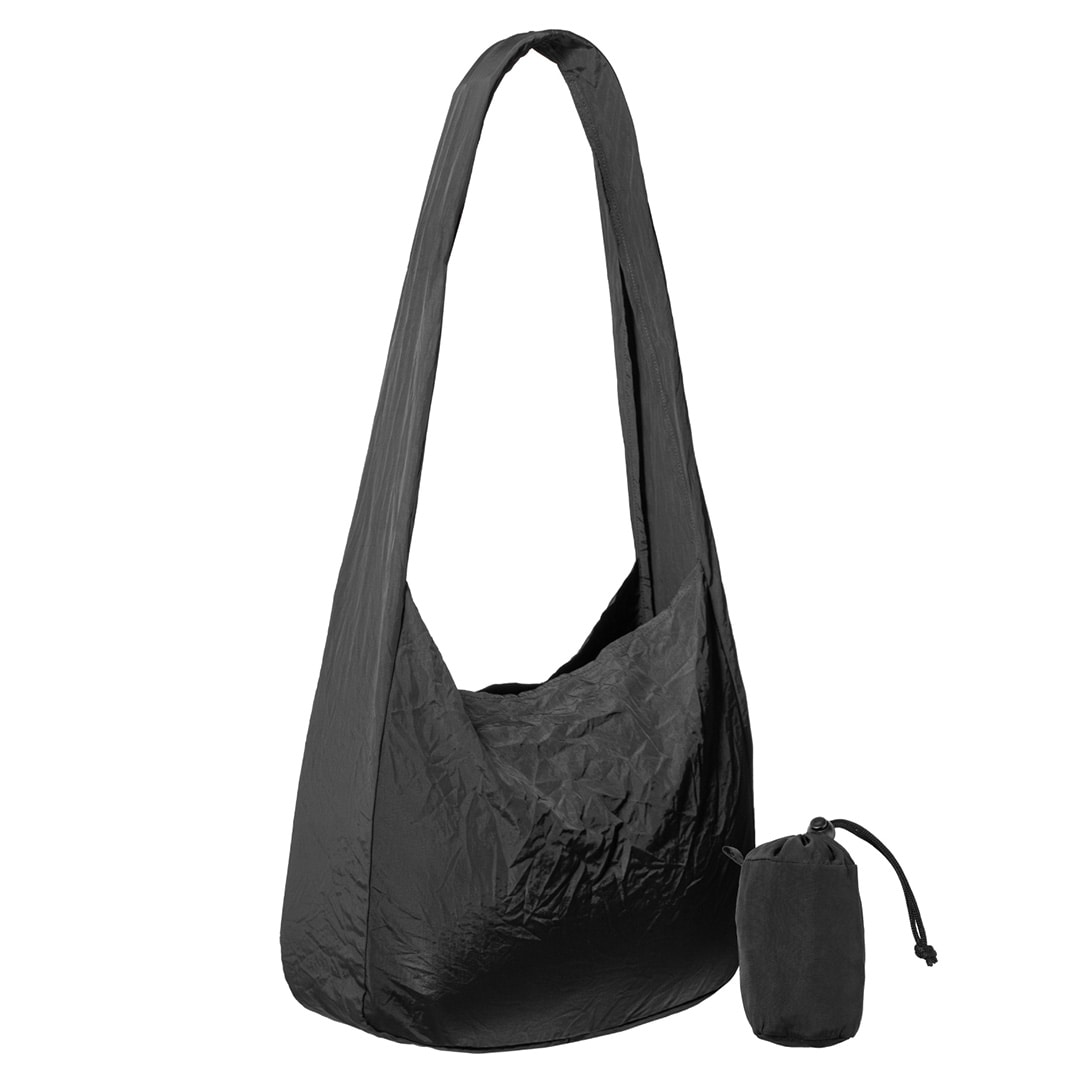 ショルダーバッグ 折り畳み メンズ ノマドスリング お出かけ 買い物 旅行 出張 スリングバッグ シンプル サブバッグ コンパクト 斜め掛け エコバッグ 軽量 大容量【01】ブラック Tav-051-bk