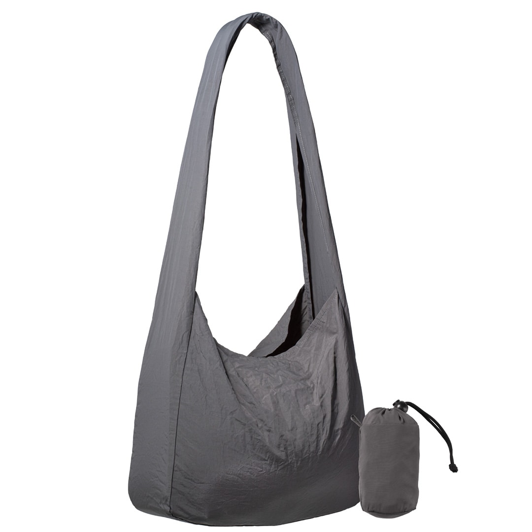 ショルダーバッグ 折り畳み メンズ ノマドスリング お出かけ 買い物 旅行 出張 スリングバッグ シンプル サブバッグ コンパクト 斜め掛け エコバッグ 軽量 大容量【02】グレー Tav-051-gy