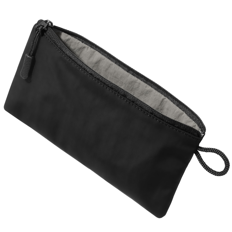 ちょうどいいポーチ 小物入れ メンズ ガジェット 万能 小物 コスメ 収納 道具入れ マチあり 薄型 自立【01】フラット×ブラック Tav-054-bk