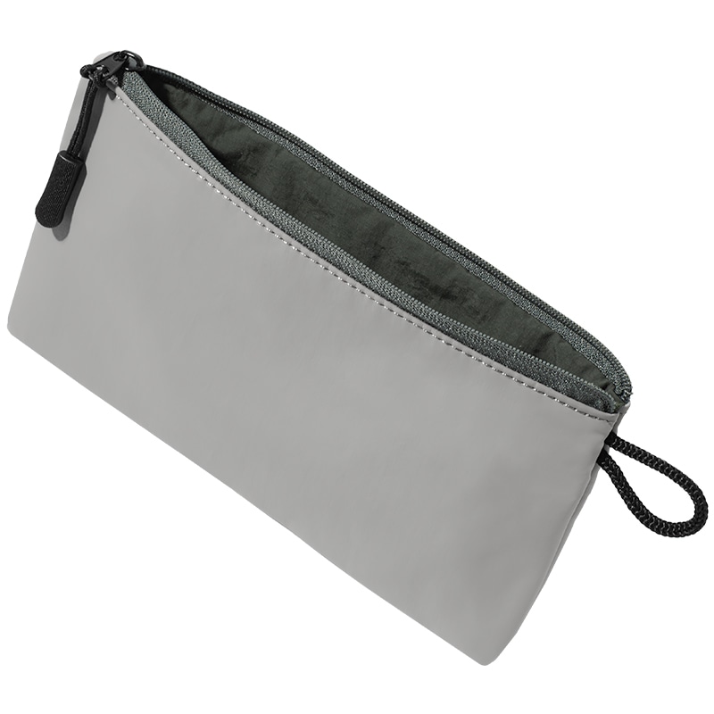 ちょうどいいポーチ 小物入れ メンズ ガジェット 万能 小物 コスメ 収納 道具入れ マチあり 薄型 自立【02】フラット×グレー Tav-054-gy