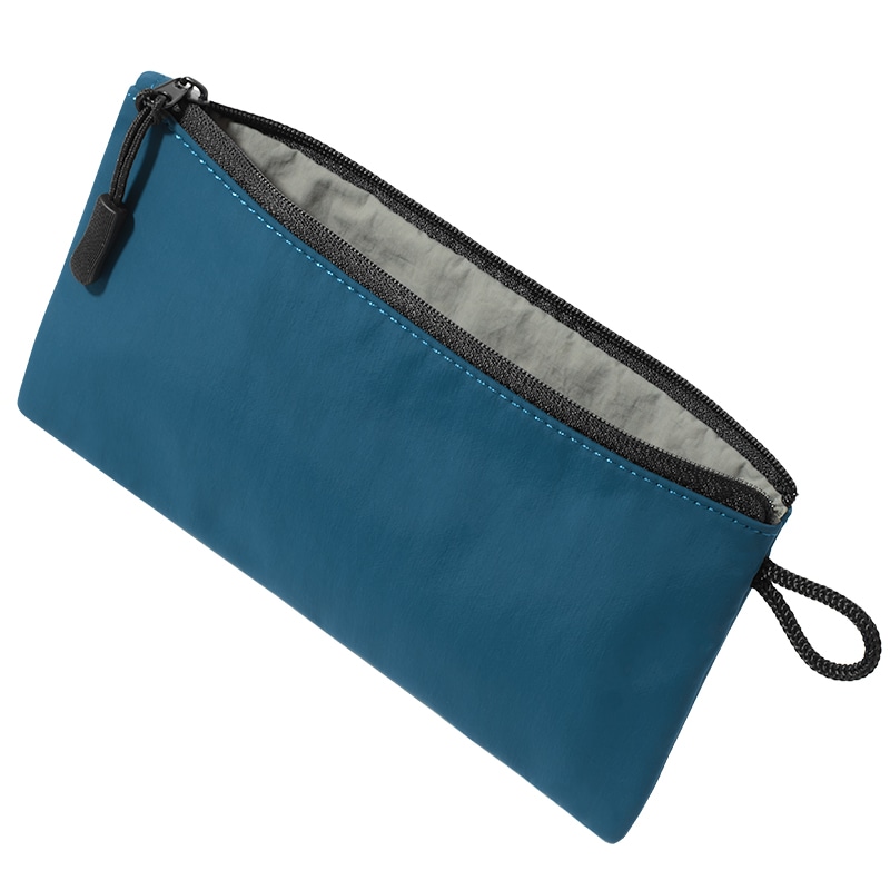 ちょうどいいポーチ 小物入れ メンズ ガジェット 万能 小物 コスメ 収納 道具入れ マチあり 薄型 自立【03】フラット×ブルー Tav-054-lunv