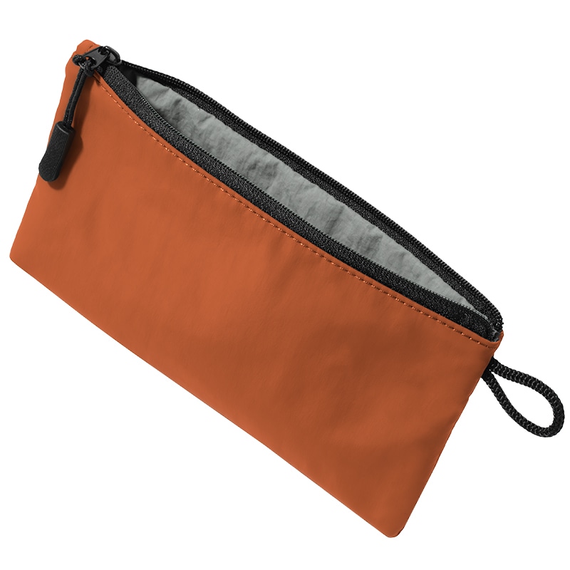 ちょうどいいポーチ 小物入れ メンズ ガジェット 万能 小物 コスメ 収納 道具入れ マチあり 薄型 自立【05】フラット×オレンジ Tav-054-or