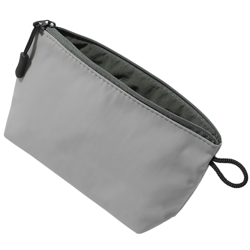 ちょうどいいポーチ 小物入れ メンズ ガジェット 万能 小物 コスメ 収納 道具入れ マチあり 薄型 自立【07】マチあり×グレー Tav-055-gy