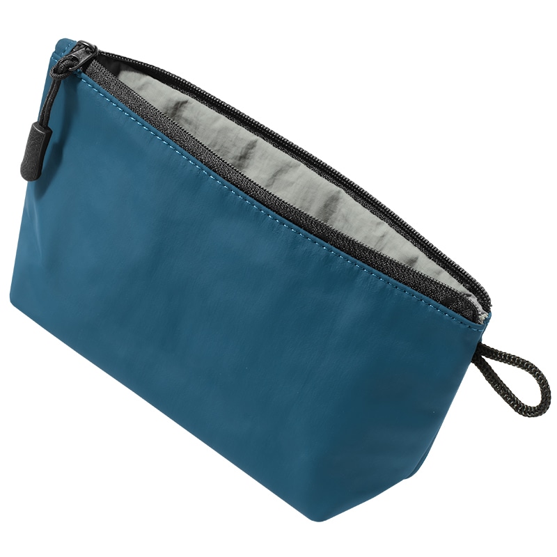 ちょうどいいポーチ 小物入れ メンズ ガジェット 万能 小物 コスメ 収納 道具入れ マチあり 薄型 自立【08】マチあり×ブルー Tav-055-lunv