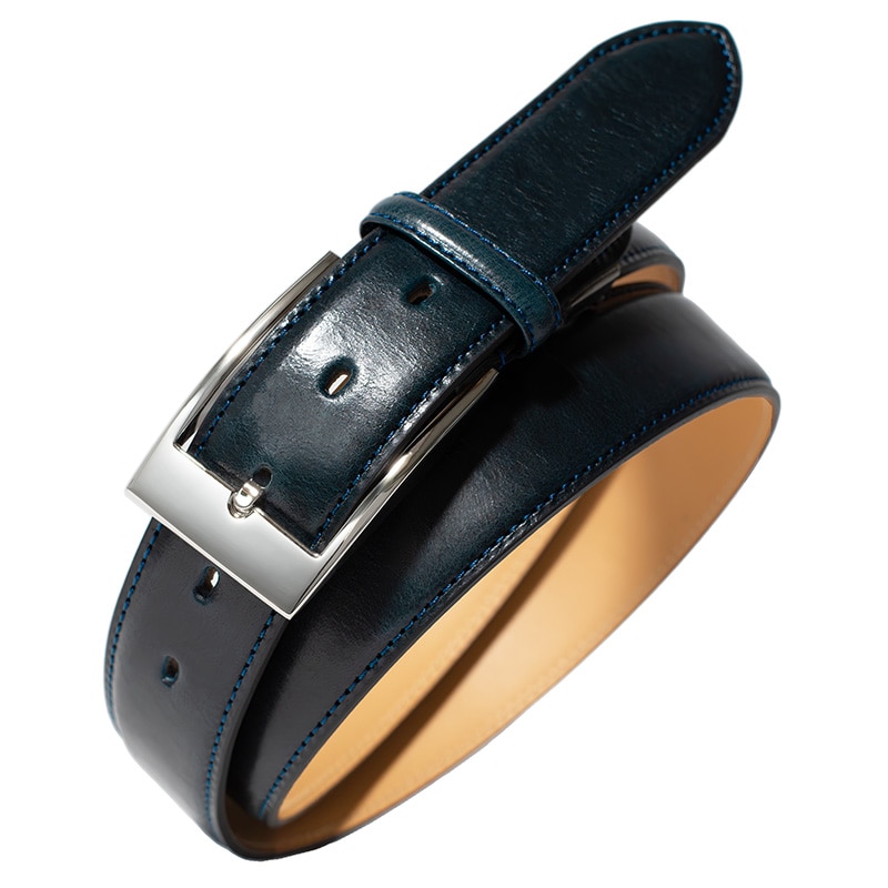 ベルト ビジネス 姫路レザー 本革 日本製 【05】ネイビー Tps-001-nv