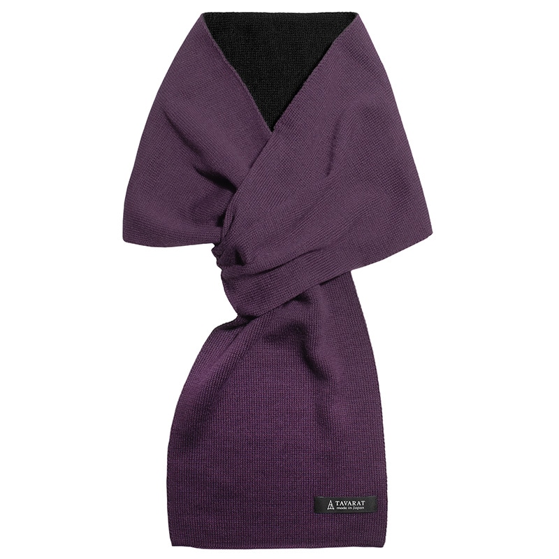 3秒マフラー メンズ 薄手 ミニマフラー シンプル コンパクト 簡単 装着 日本製 秋冬 防寒 ストール ビジネス カジュアル 【13】パープル×ブラック Tps-020-mu-bk