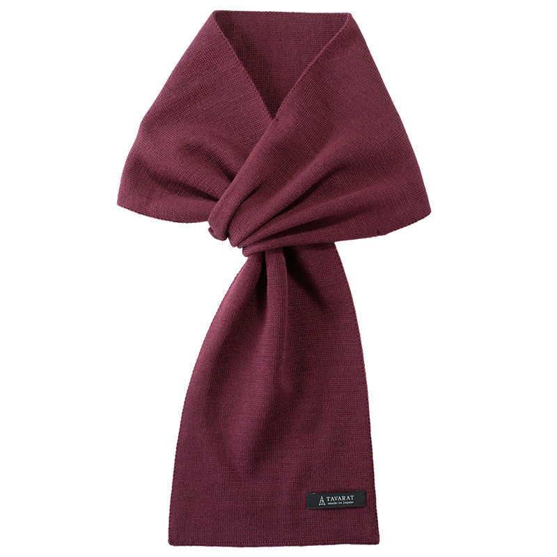 3秒マフラー メンズ 薄手 ミニマフラー シンプル コンパクト 簡単 装着 日本製 秋冬 防寒 ストール ビジネス カジュアル 【15】ワイン Tps-020-win