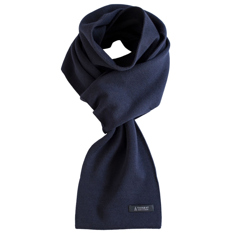 3秒マフラー メンズ ロングマフラー シンプル コンパクト 簡単 日本製 秋冬 防寒 ビジネス カジュアル リバーシブル 【02】ミッドナイトネイビー Tps-020ln-nv