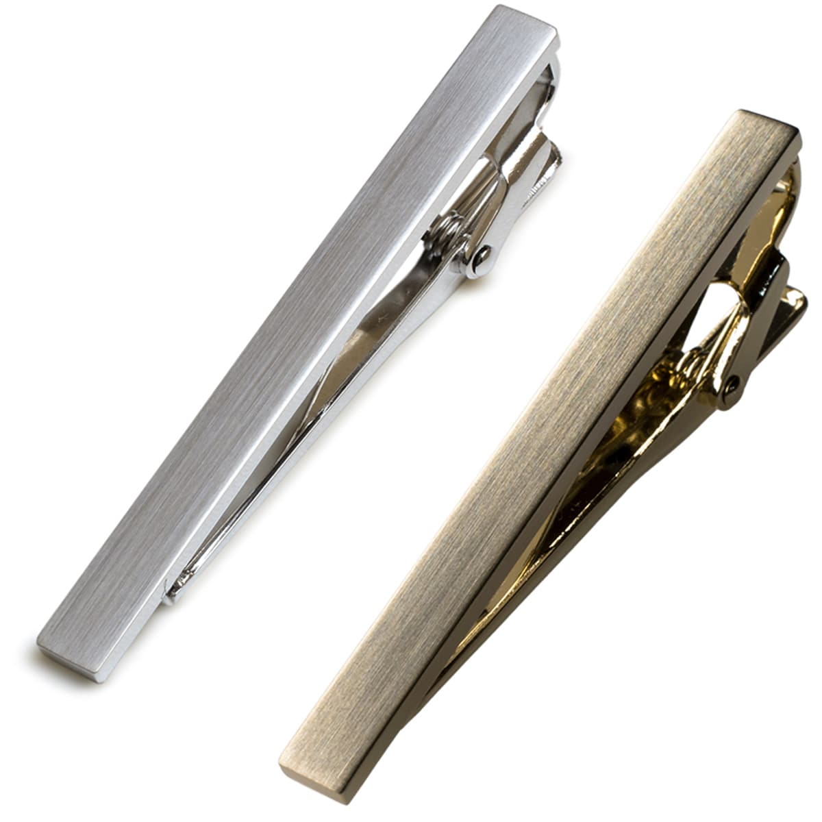 ネクタイピン 純 2本セット メンズ シンプル ブランド ビジネス タイピン 日本製 【06】シルバー×ライトゴールド Tps-043-svlgd-2set