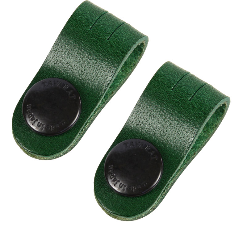 コードクリップ 2本セット クリップ ケーブル 本革 収納 姫路レザー 日本製 マイル消化 結束 イヤホン 配線【06】グリーン Tps-059-2set-gr