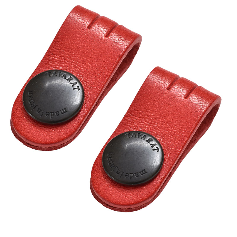 コードクリップ 2本セット クリップ ケーブル 本革 収納 姫路レザー 日本製 マイル消化 結束 イヤホン 配線【05】レッド Tps-059-2set-rd