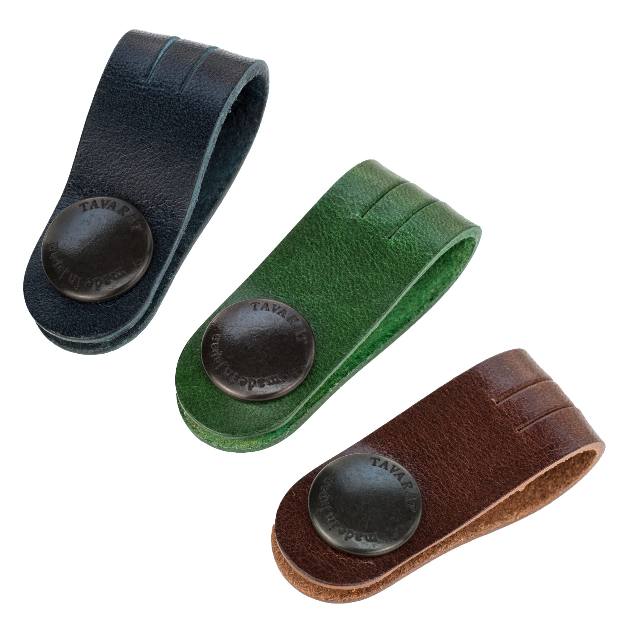 コードクリップ 3本セット ロングサイズ クリップ ケーブル 本革 収納 姫路レザー 日本製 マイル消化 結束 イヤホン 配線【02】アソートB Tps-059ln-3set-b