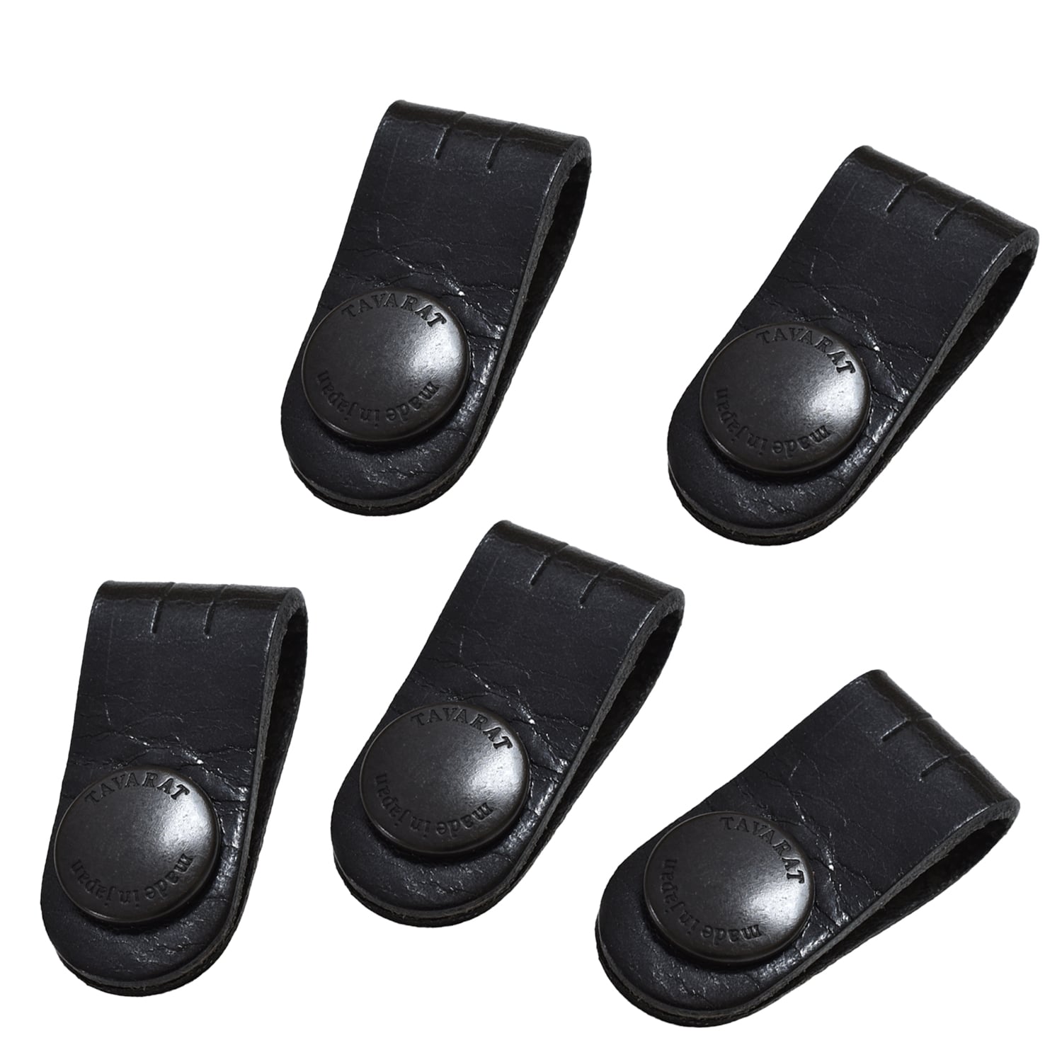 コードクリップ 5本セット クリップ ケーブル 本革 収納 姫路レザー 日本製 マイル消化 結束 イヤホン 配線【02】ブラック Tps-059-set-bk