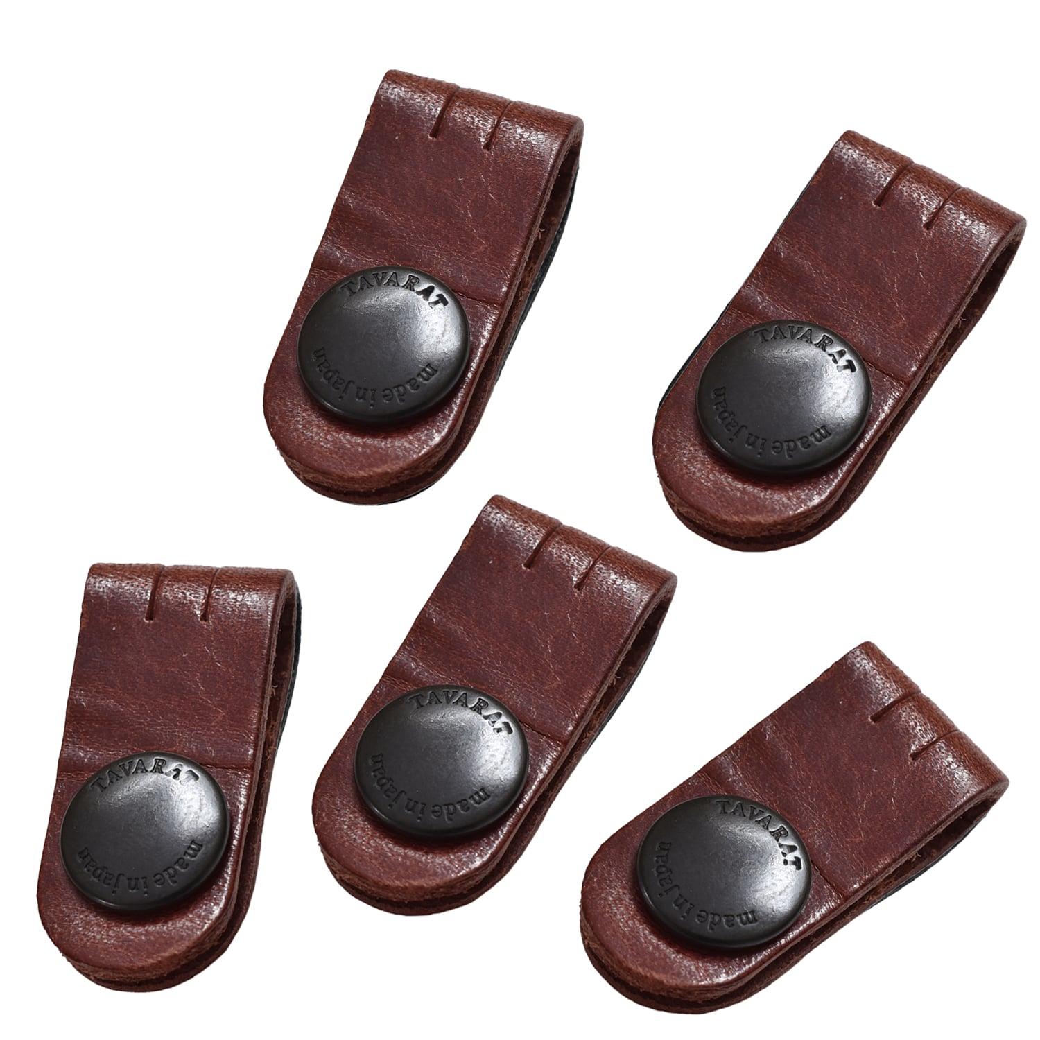 コードクリップ 5本セット クリップ ケーブル 本革 収納 姫路レザー 日本製 マイル消化 結束 イヤホン 配線【03】ダークブラウン Tps-059-set-db