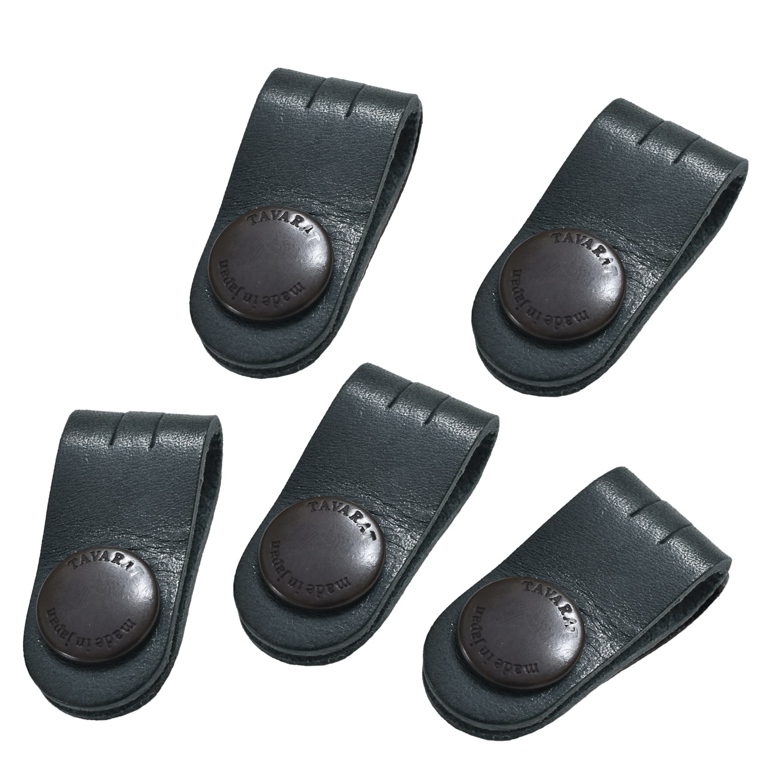 コードクリップ 5本セット クリップ ケーブル 本革 収納 姫路レザー 日本製 マイル消化 結束 イヤホン 配線【05】ネイビー Tps-059-set-nv