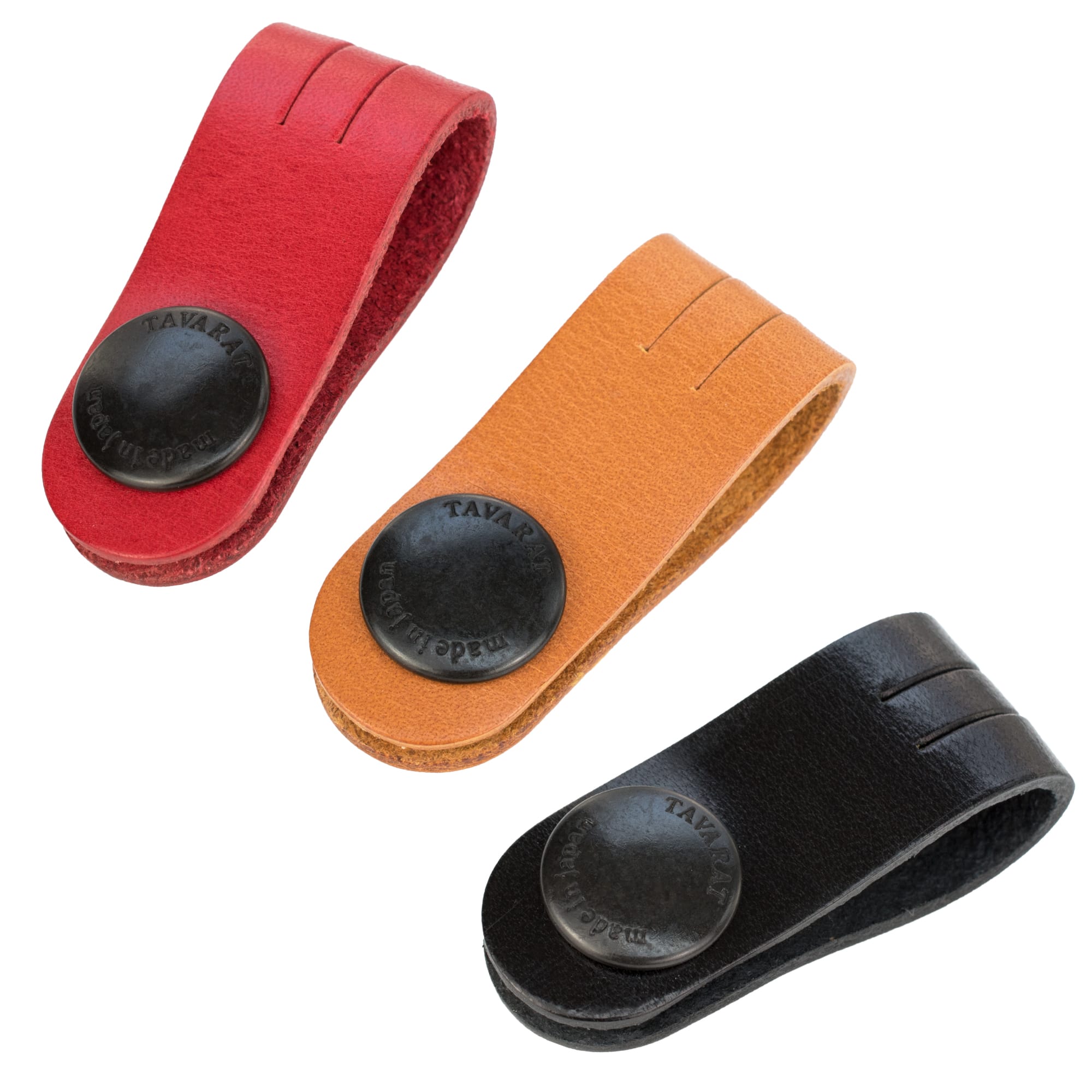 コードクリップ 3本セット ロングサイズ クリップ ケーブル 本革 収納 姫路レザー 日本製 マイル消化 結束 イヤホン 配線【01】アソートA Tps-059ln-3set-a