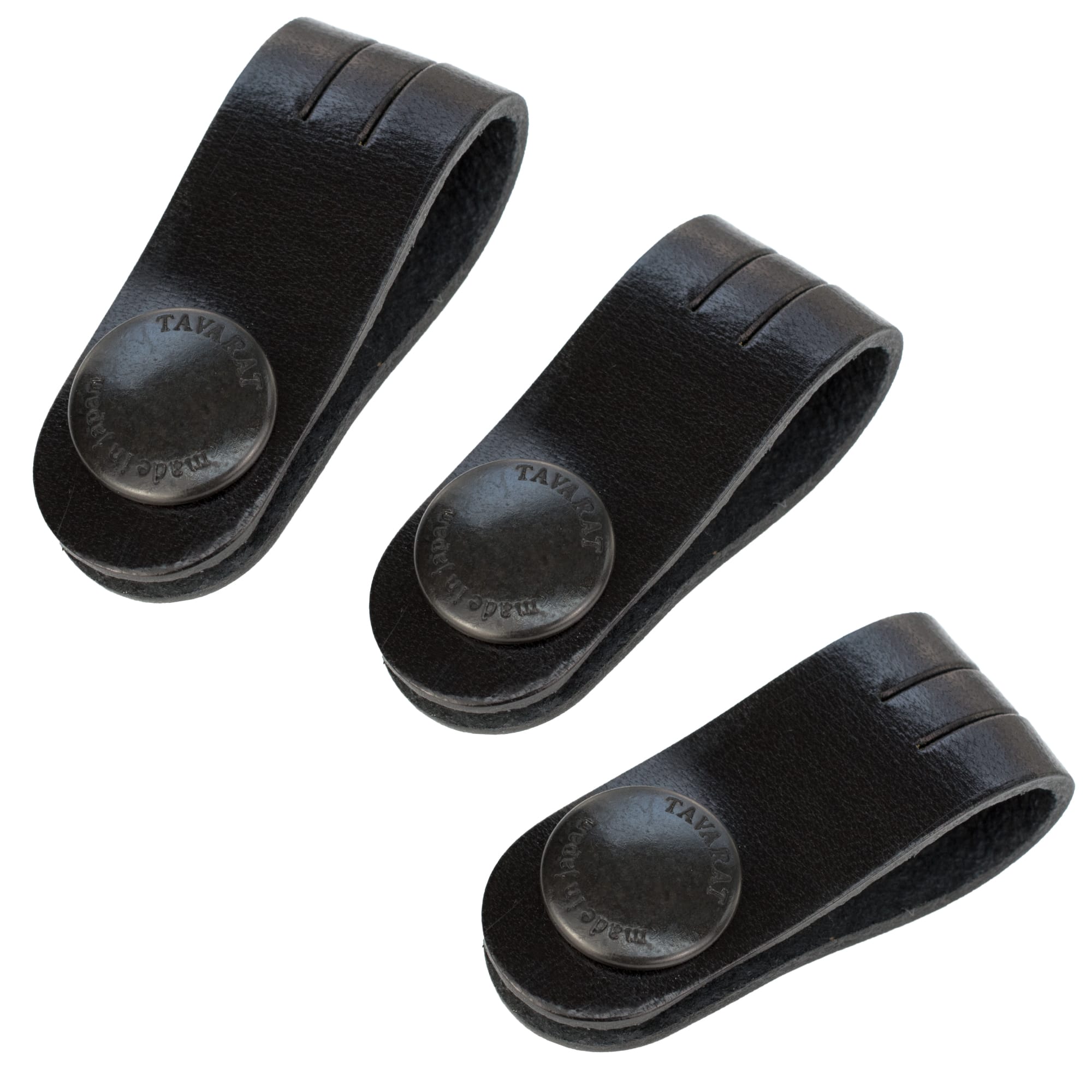 コードクリップ 3本セット ロングサイズ クリップ ケーブル 本革 収納 姫路レザー 日本製 マイル消化 結束 イヤホン 配線【03】ブラック Tps-059ln-3set-bk