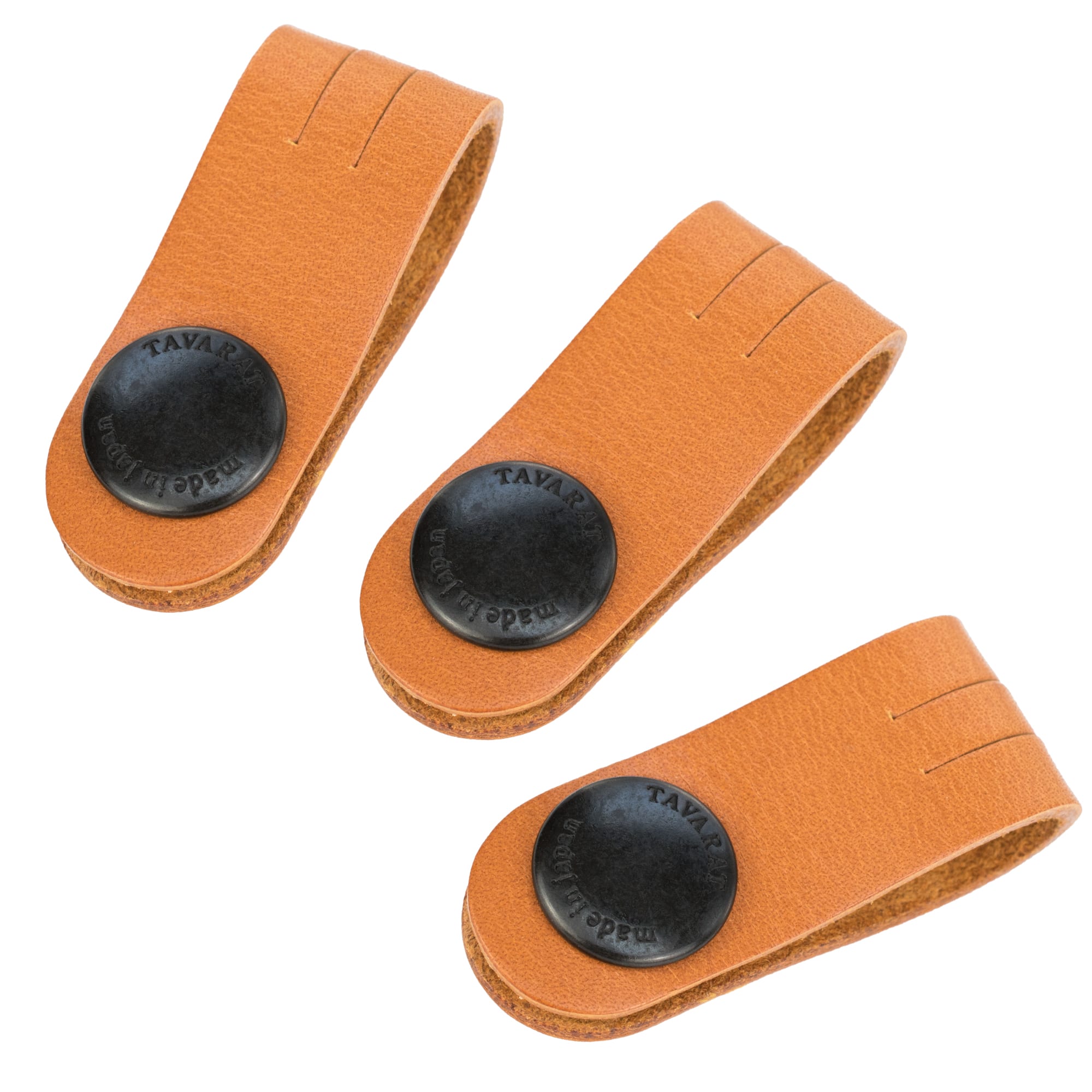 コードクリップ 3本セット ロングサイズ クリップ ケーブル 本革 収納 姫路レザー 日本製 マイル消化 結束 イヤホン 配線【05】キャメルTps-059ln-3set-ca