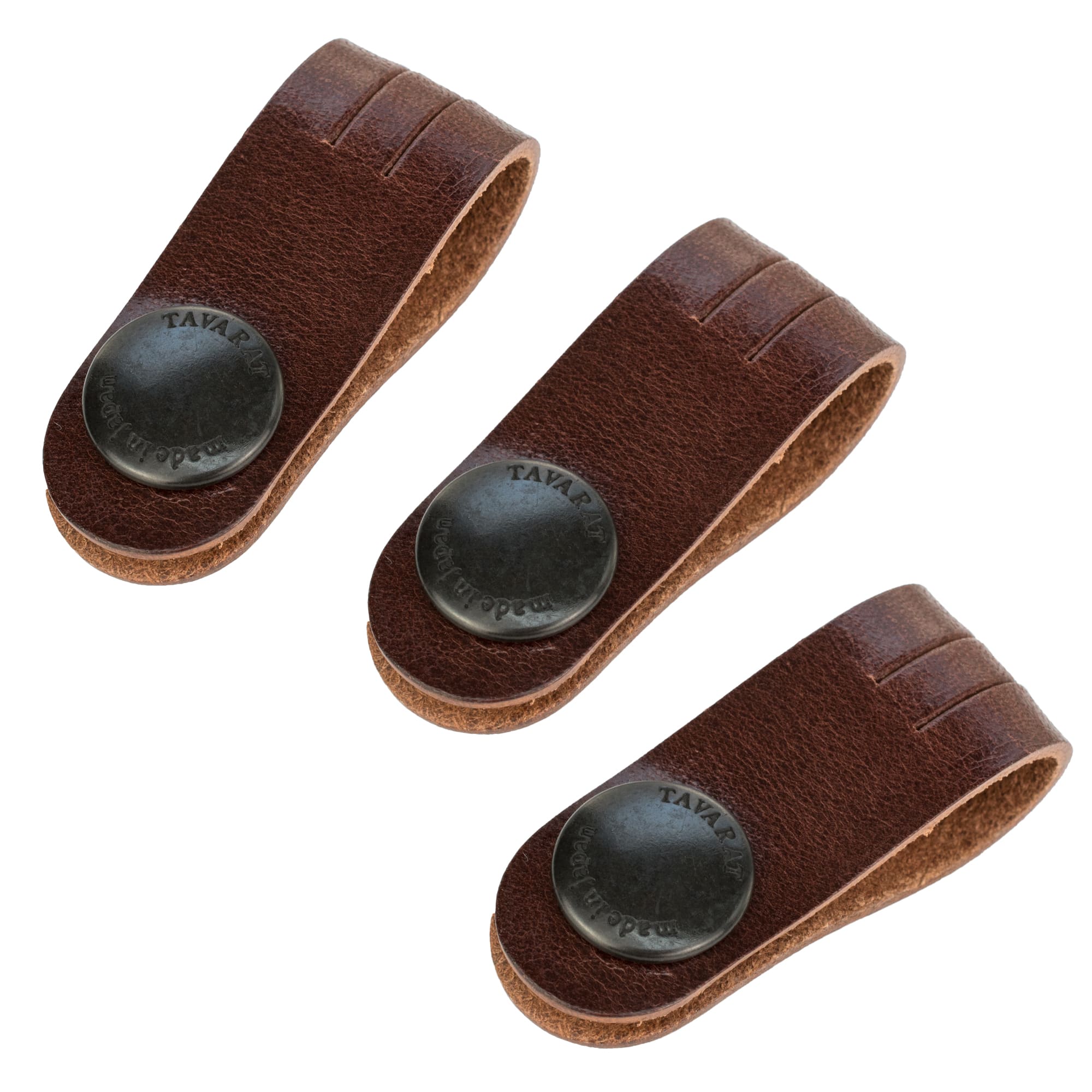 コードクリップ 3本セット ロングサイズ クリップ ケーブル 本革 収納 姫路レザー 日本製 マイル消化 結束 イヤホン 配線【04】ダークブラウン Tps-059ln-3set-db